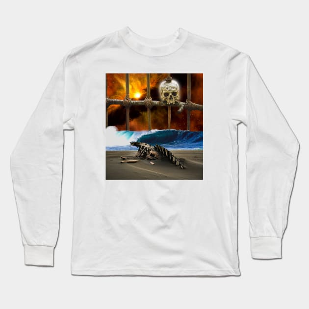 Space Pirate Wreckage Long Sleeve T-Shirt by The Sherwood Forester